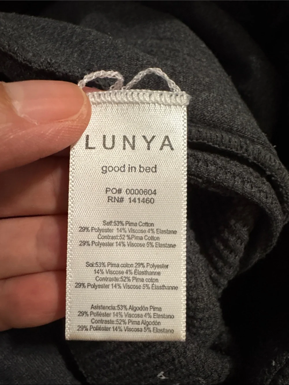 Lunya Restore Thermal Waffle Knit Draped Lounge Joggers Dark Gray Pima Cotton-S